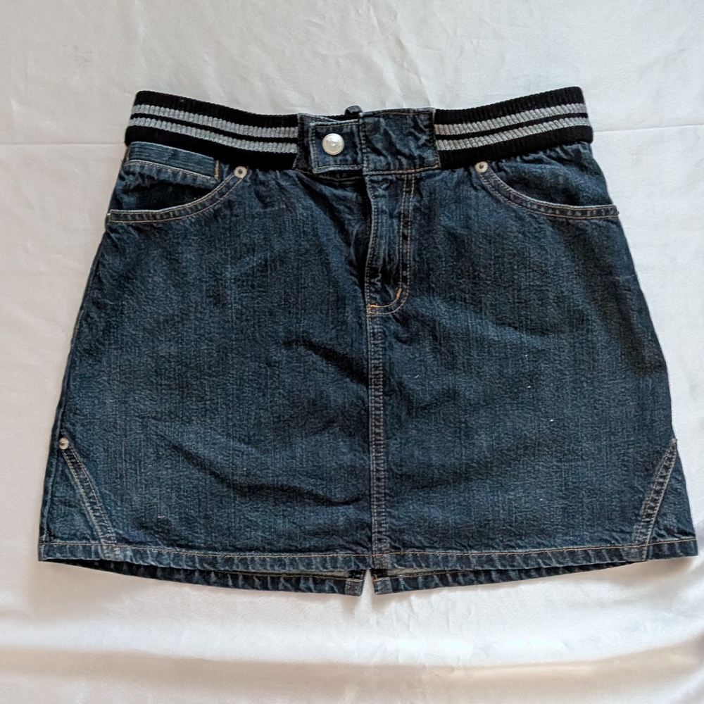 Allen B by Allen Schwartz Denim Skirt Dark Blue Size 28 Like New